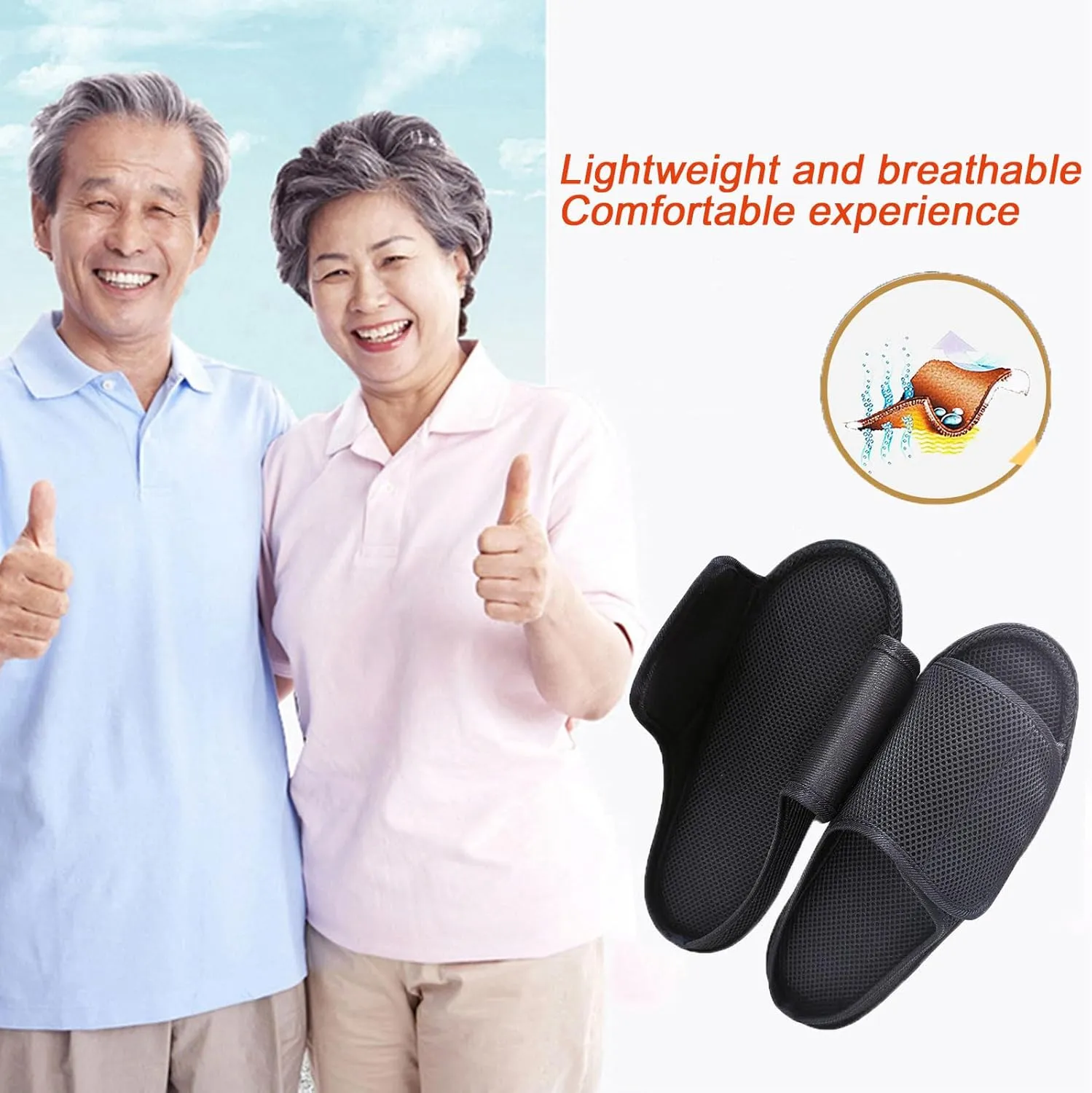 Unisex Open Toe Diabetic Shoes, Extra Wide Arthritis Edema Shoes, Medical Open Toe Cast Shoes for Swollen Feet Edema Footwear Indoor Outdoor Black