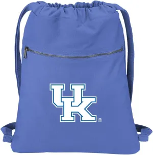 University of Kentucky Drawstring Backpack UK Wildcats Cinch Bag Rich Cotton Canvas (Royal)