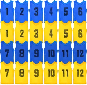 Vabean 24 Pack Nylon Mesh Scrimmage Team Practice Vests Pinnies Jerseys Train Vest for Adult Sport Basketball Soccer Football