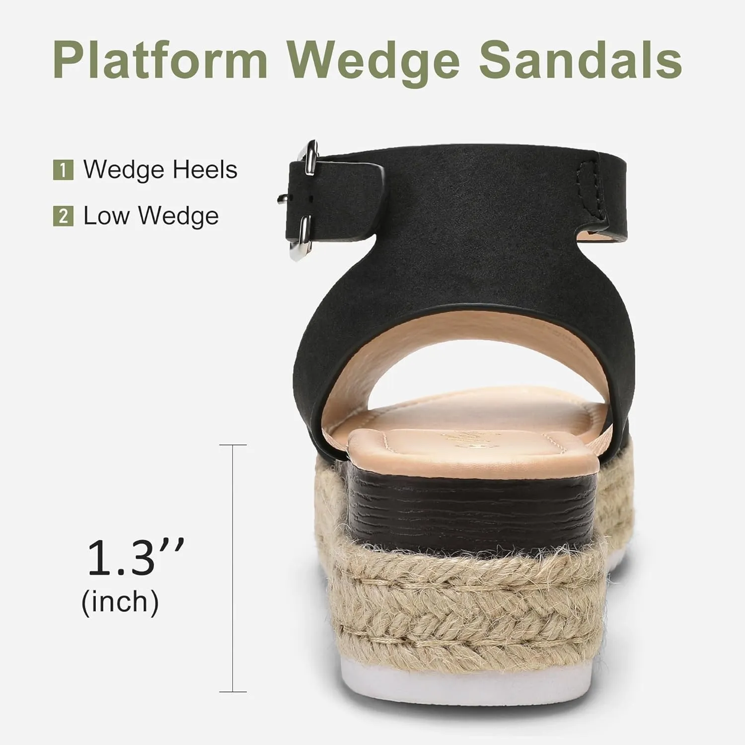 Vepose Women's 400A Platform Wedge Sandals, Summer Espadrilles Sandals with Ankle Strap