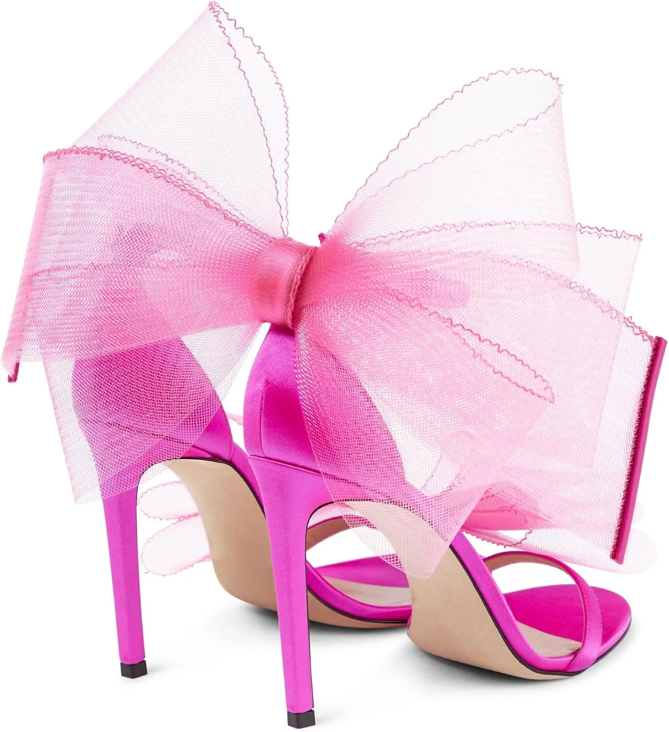 Vertundy Women's Bow Stiletto High Heeled Sandals Dress Wedding Party Shoes For Ladies
