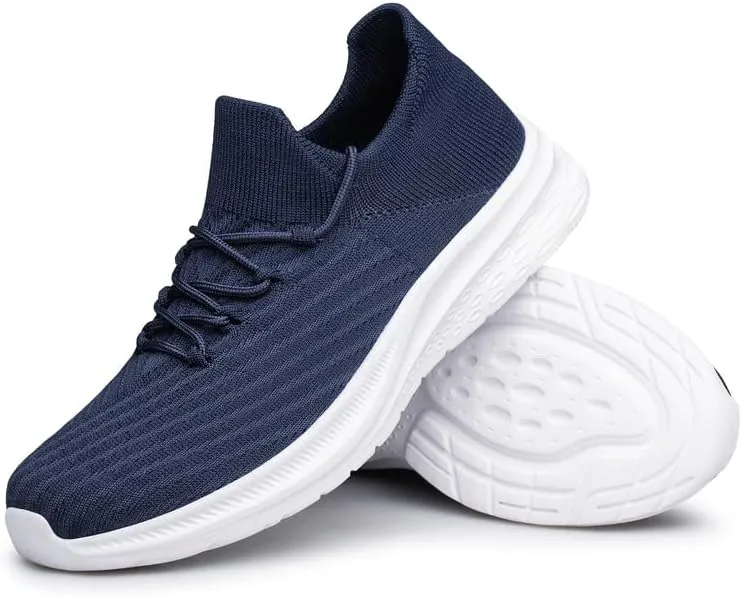 vibdiv Mens Fashion Slip On Walking Shoes - Lightweight Breathable Casual Mesh Non Slip Running Shoes Comfortable Sneakers for Men