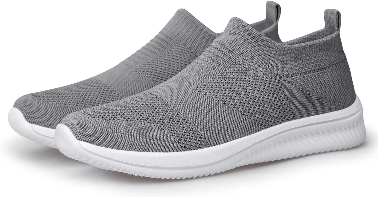 Vidbiv Men Slip on Casual Trainers Walking Shoes - Breathable Slip-on Lightweight Comfortable Tennis Mesh Sneaker