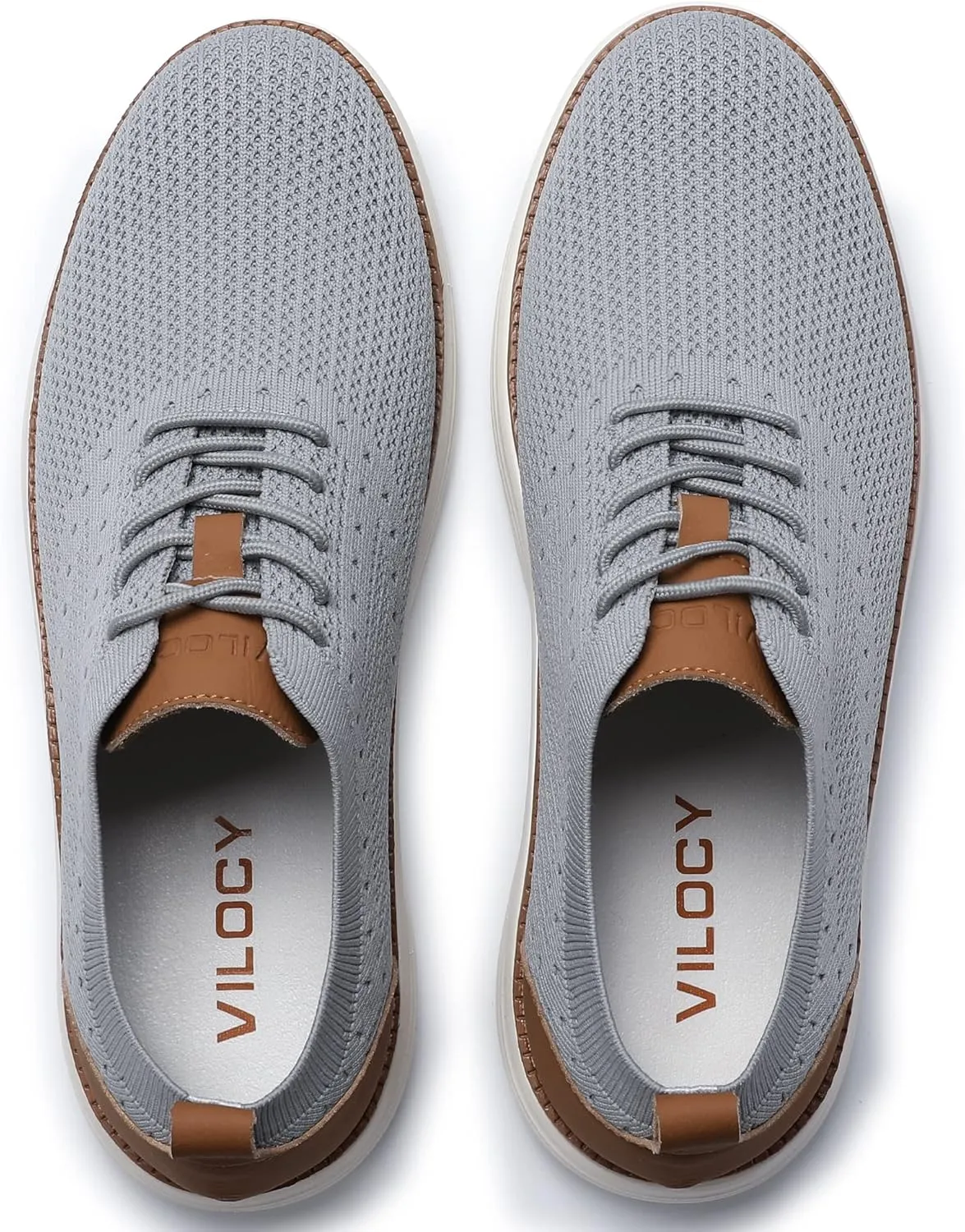 VILOCY Men's Casual Dress Sneakers Oxfords Business Mesh Breathable Walking Shoes Tennis Comfortable