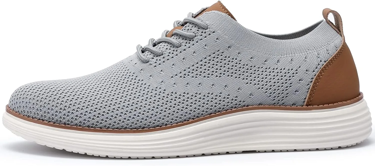 VILOCY Men's Casual Dress Sneakers Oxfords Business Mesh Breathable Walking Shoes Tennis Comfortable