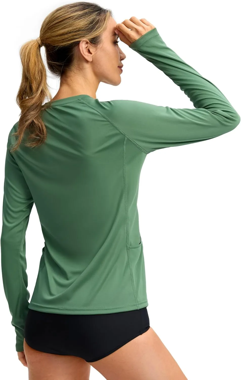 Viodia Rash Guard for Women UPF 50  SPF UV Long Sleeve Shirts Sun Protection Dri Fit Hiking Swim Shirt with Pockets