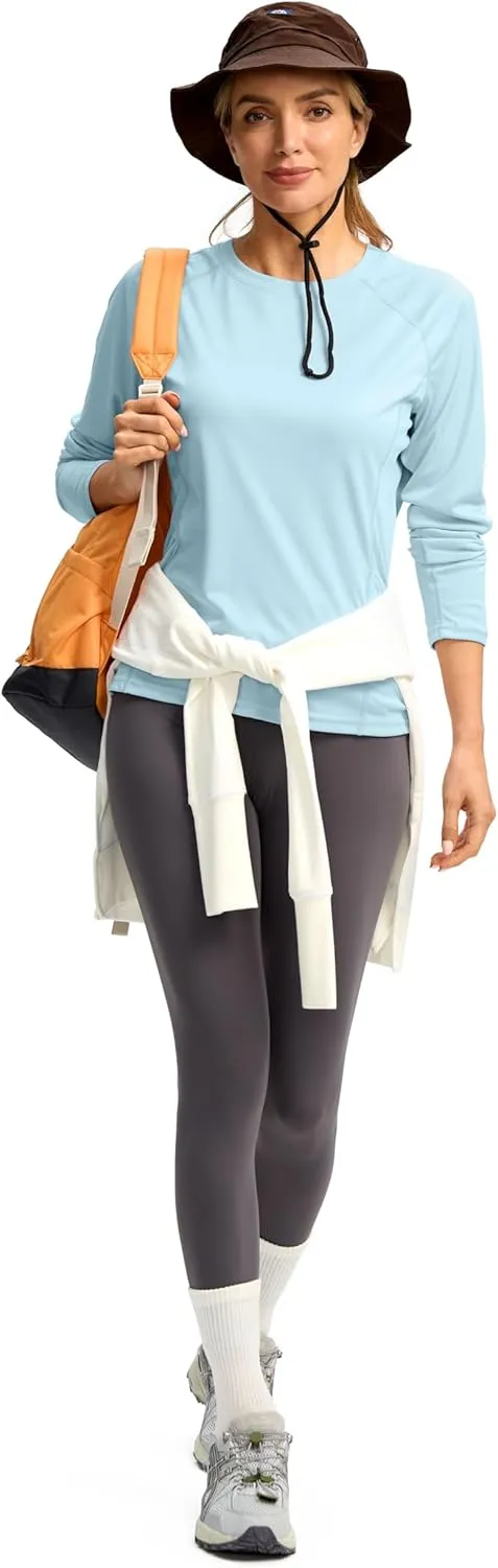 Viodia Rash Guard for Women UPF 50  SPF UV Long Sleeve Shirts Sun Protection Dri Fit Hiking Swim Shirt with Pockets