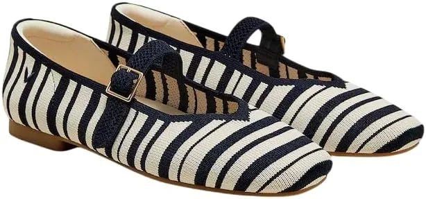 VIVAIA Margot Mary Jane Women Flat Shoes Comfortable for Work with Arch Support Slip on Square-Toe Washable Shoes