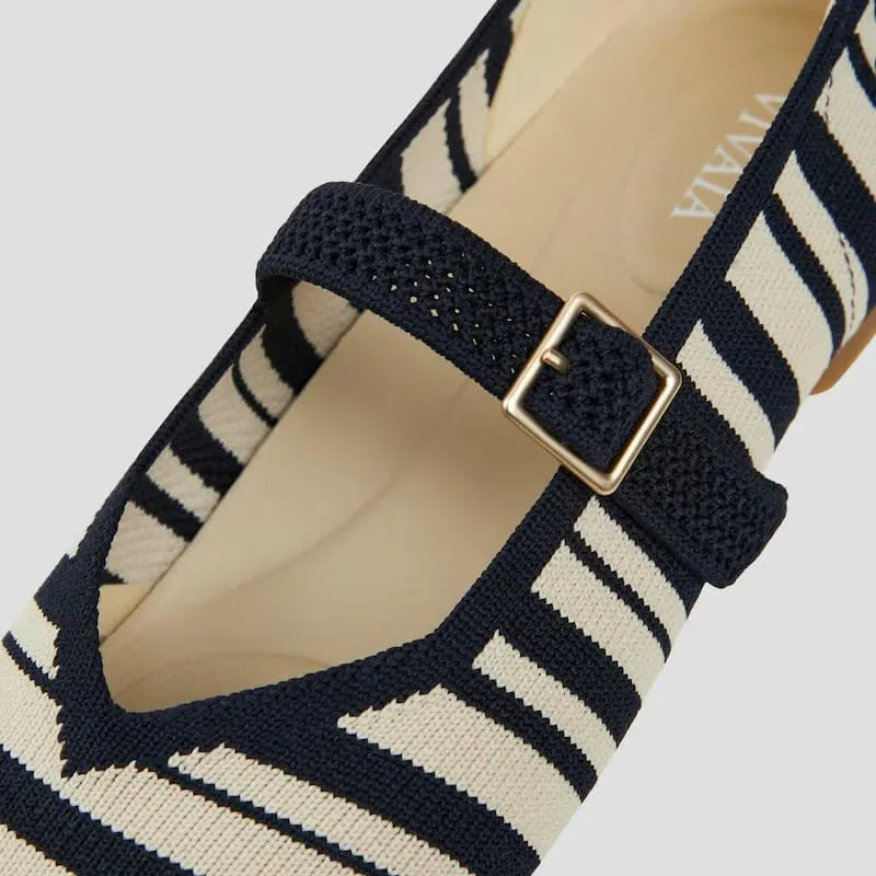 VIVAIA Margot Mary Jane Women Flat Shoes Comfortable for Work with Arch Support Slip on Square-Toe Washable Shoes