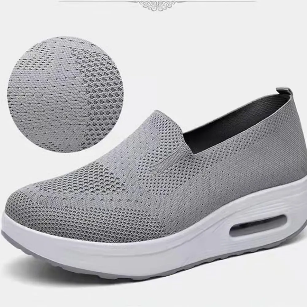 Vogany Shoes Orthopedic Sneakers Women, Women's Comfortable Breathable Knitted Sneakers, Slip on Breathable Mesh Platform Stretch Soft Shoes