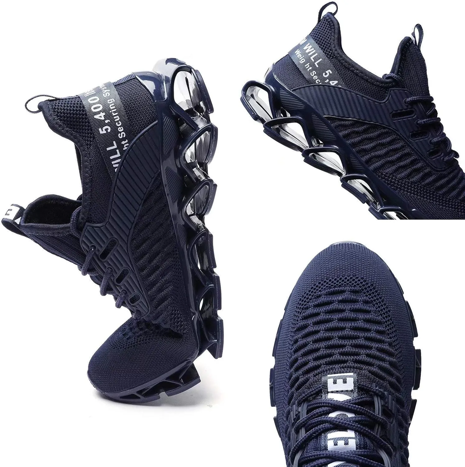 Vooncosir Men's Fashion Sneakers Breathable Mesh Running Shoes Blade Non Slip Soft Sole Casual Athletic Walking Shoes