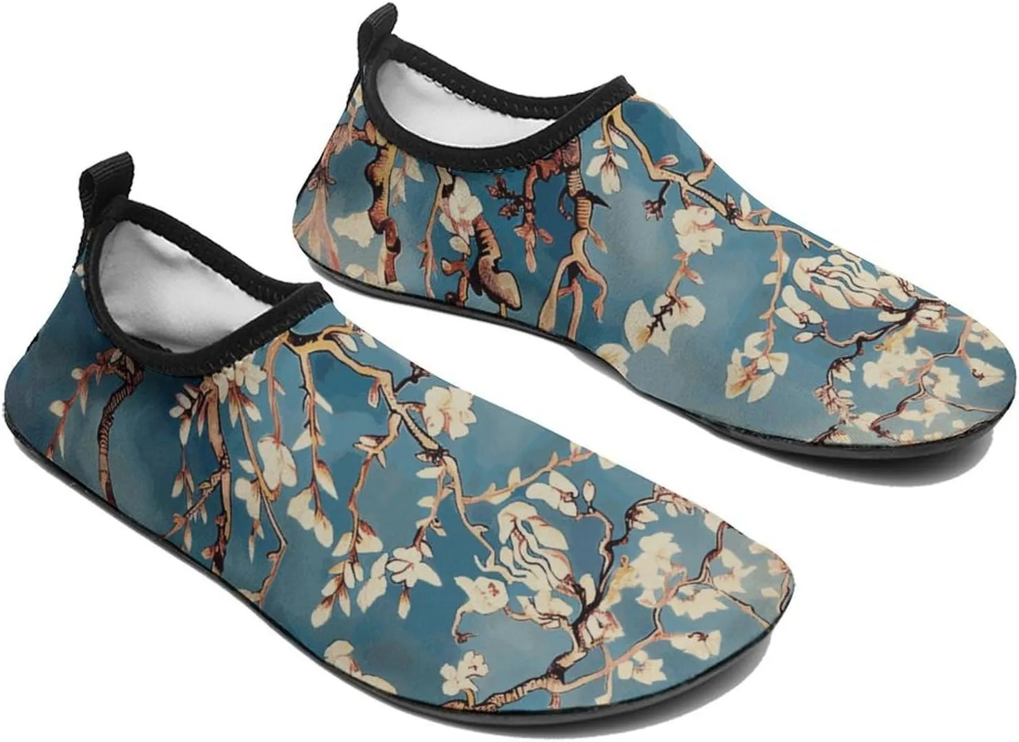 Water Shoes for Women Men Almond Blossom Water Sports Shoes Slip-on Breathable Lightweight Athletic Aqua Sock