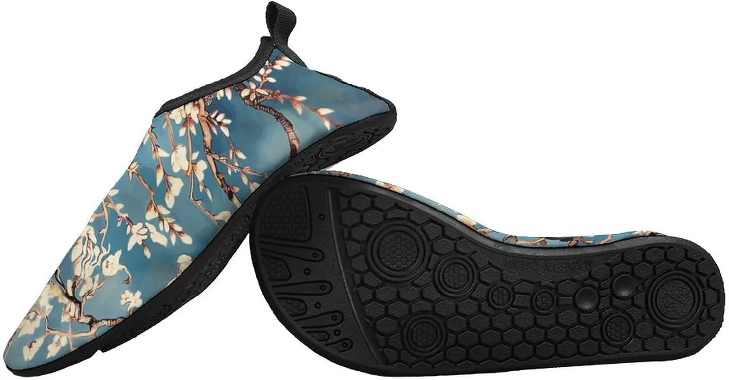 Water Shoes for Women Men Almond Blossom Water Sports Shoes Slip-on Breathable Lightweight Athletic Aqua Sock