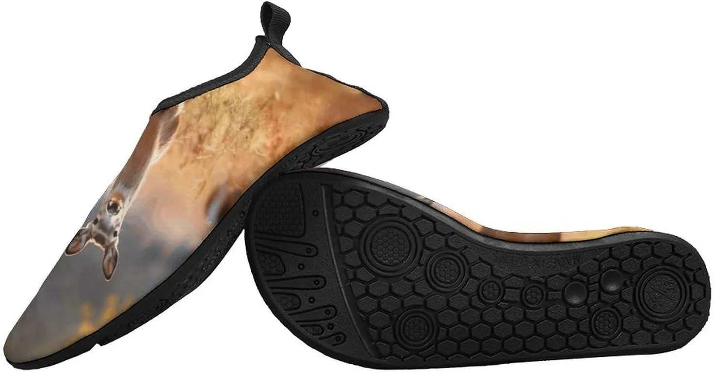 Water Shoes for Women Men Deer in Autumn Field Water Sports Shoes Slip-on Breathable Lightweight Athletic Aqua Sock