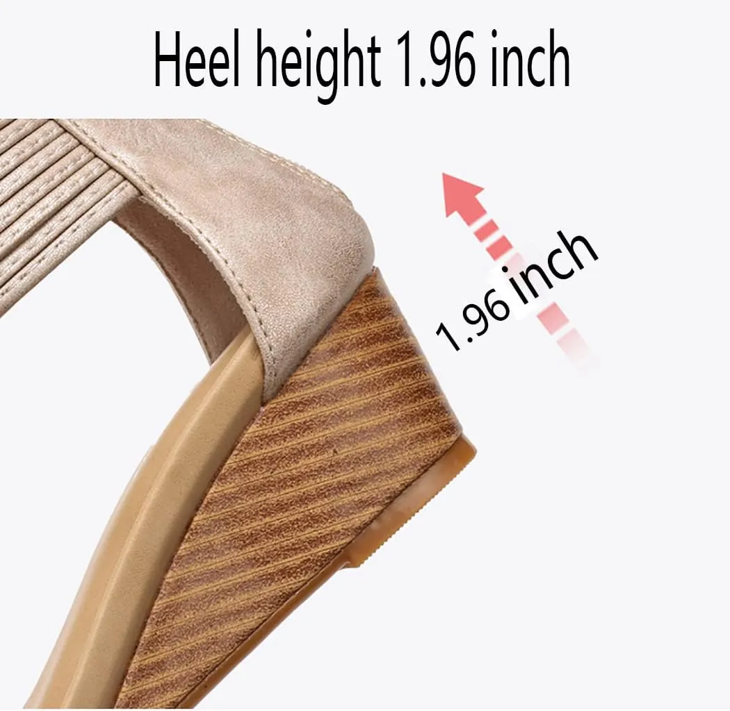 Wedge Sandals for Women Dressy Casual Summer Cute Comfy Wedges Heels Beach Sandal