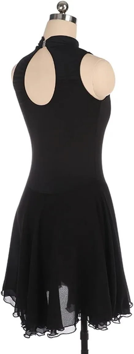 Winter Sports Figure Skating Dress Turtleneck Sleeveless Ballet Dance Sparkly Tutu Dress Crystal Activewear