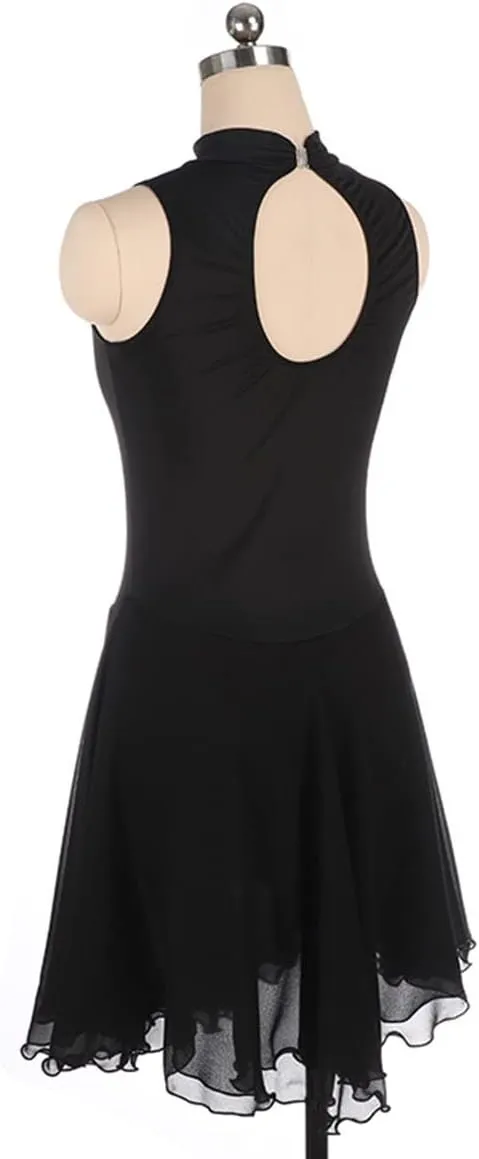 Winter Sports Figure Skating Dress Turtleneck Sleeveless Ballet Dance Sparkly Tutu Dress Crystal Activewear