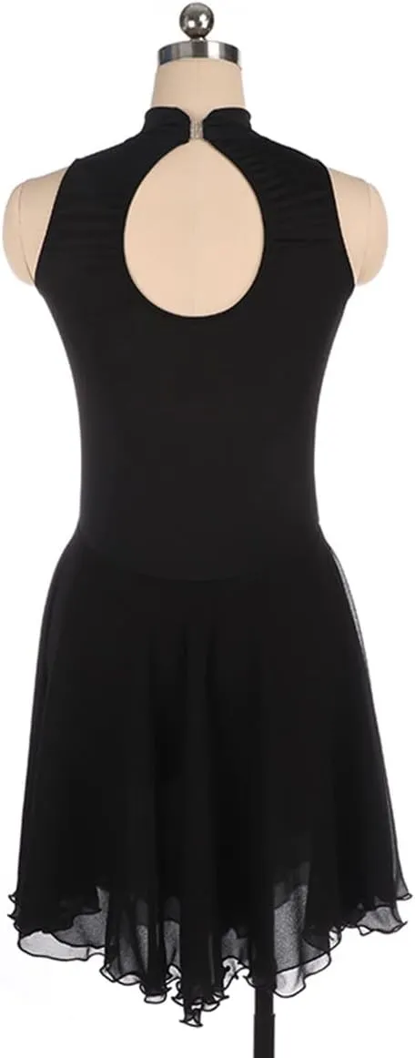 Winter Sports Figure Skating Dress Turtleneck Sleeveless Ballet Dance Sparkly Tutu Dress Crystal Activewear