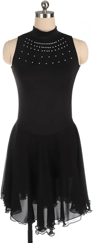 Winter Sports Figure Skating Dress Turtleneck Sleeveless Ballet Dance Sparkly Tutu Dress Crystal Activewear