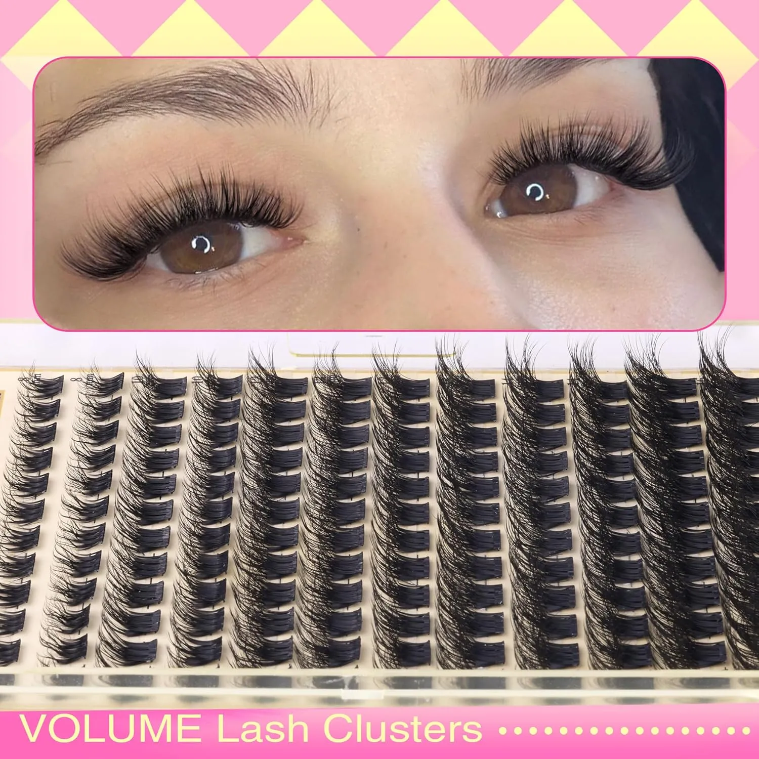 Wispy Lash Clusters Kit Lash Extension Kit Natural Cluster Lashes D 8-16mm Clusters Eyelash Extensions Thick Lashes Cluster Flat Individual Lashes with Lash Bond and Seal Tweezers