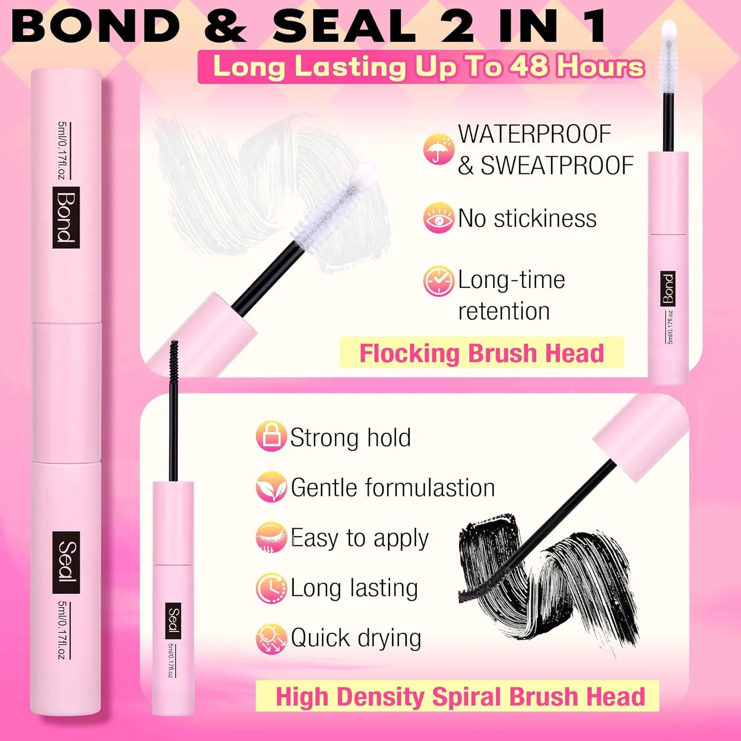 Wispy Lash Clusters Kit Lash Extension Kit Natural Cluster Lashes D 8-16mm Clusters Eyelash Extensions Thick Lashes Cluster Flat Individual Lashes with Lash Bond and Seal Tweezers