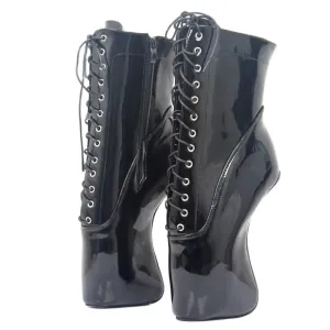 Women Ankle Boots 18CM High Hoof Heel Lace up Ladies Sexy Ballet Boots Size 36-46