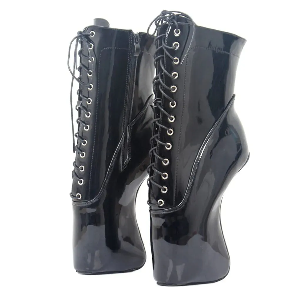 Women Ankle Boots 18CM High Hoof Heel Lace up Ladies Sexy Ballet Boots Size 36-46