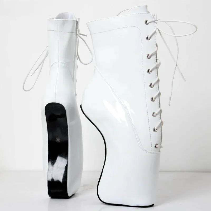 Women Ankle Boots 18CM High Hoof Heel Lace up Ladies Sexy Ballet Boots Size 36-46
