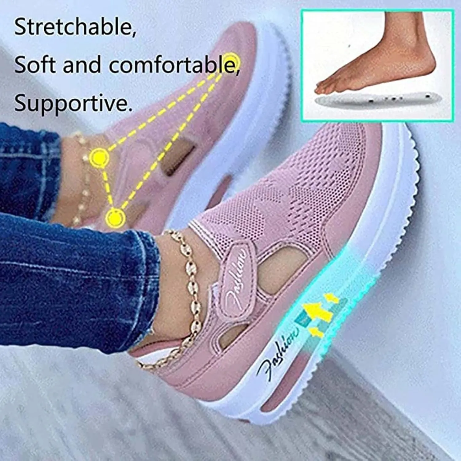 Women Casual Shoes Spring and Summer Woven Breathable Sport Shoes, Fashion Trainers Women's Running Shoes Lightweight Non Slip Breathable Mesh (Color : Red, Size : 8.5)