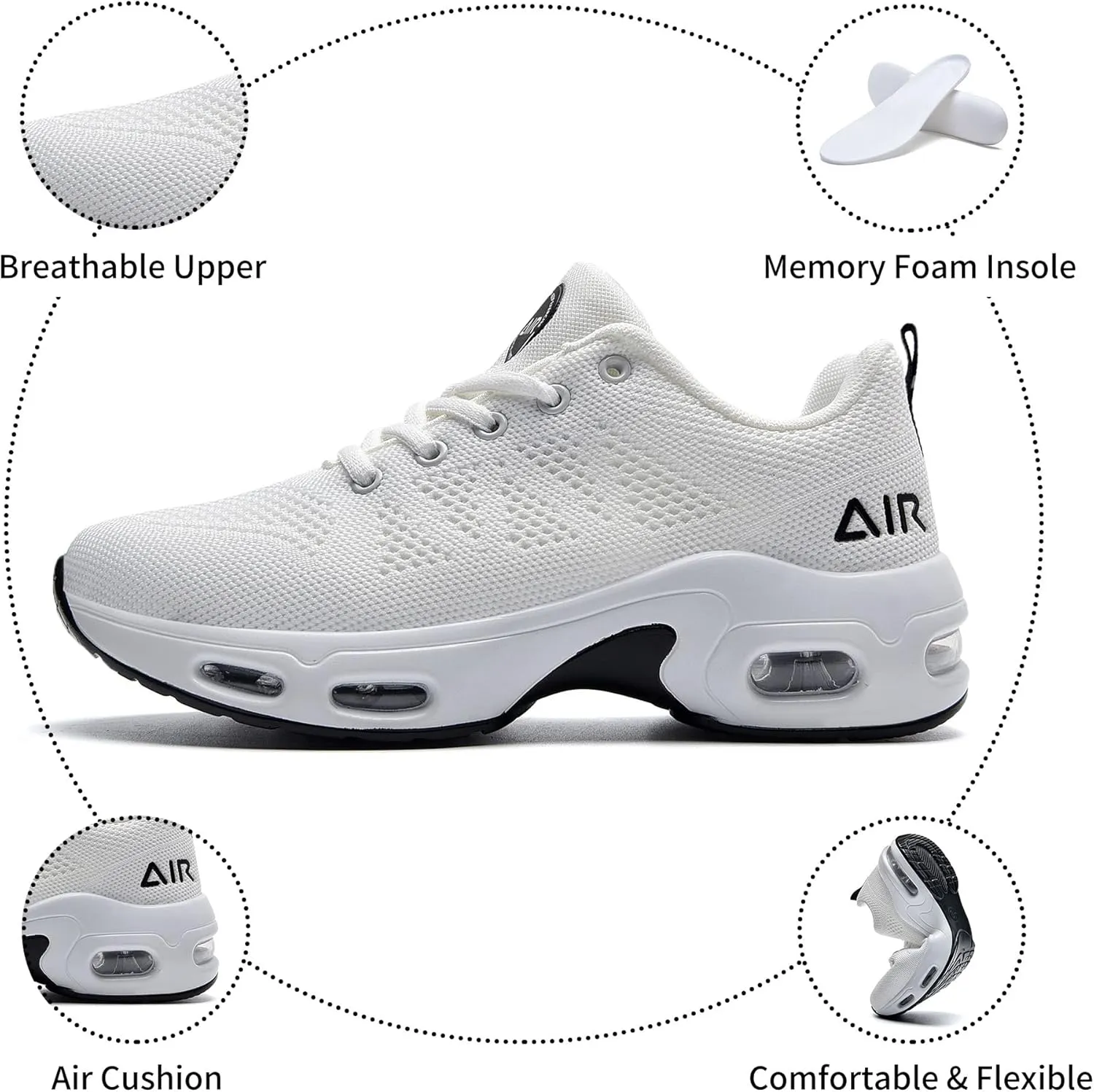 Women’s Air Running Shoes Walking Tennis Fashion Sneakers Casual Comfortable Breathable Jogging Shoes