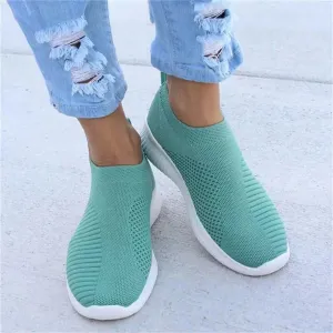 Women's Aqua Green Lightweight Slip-On Breathable Sneakers