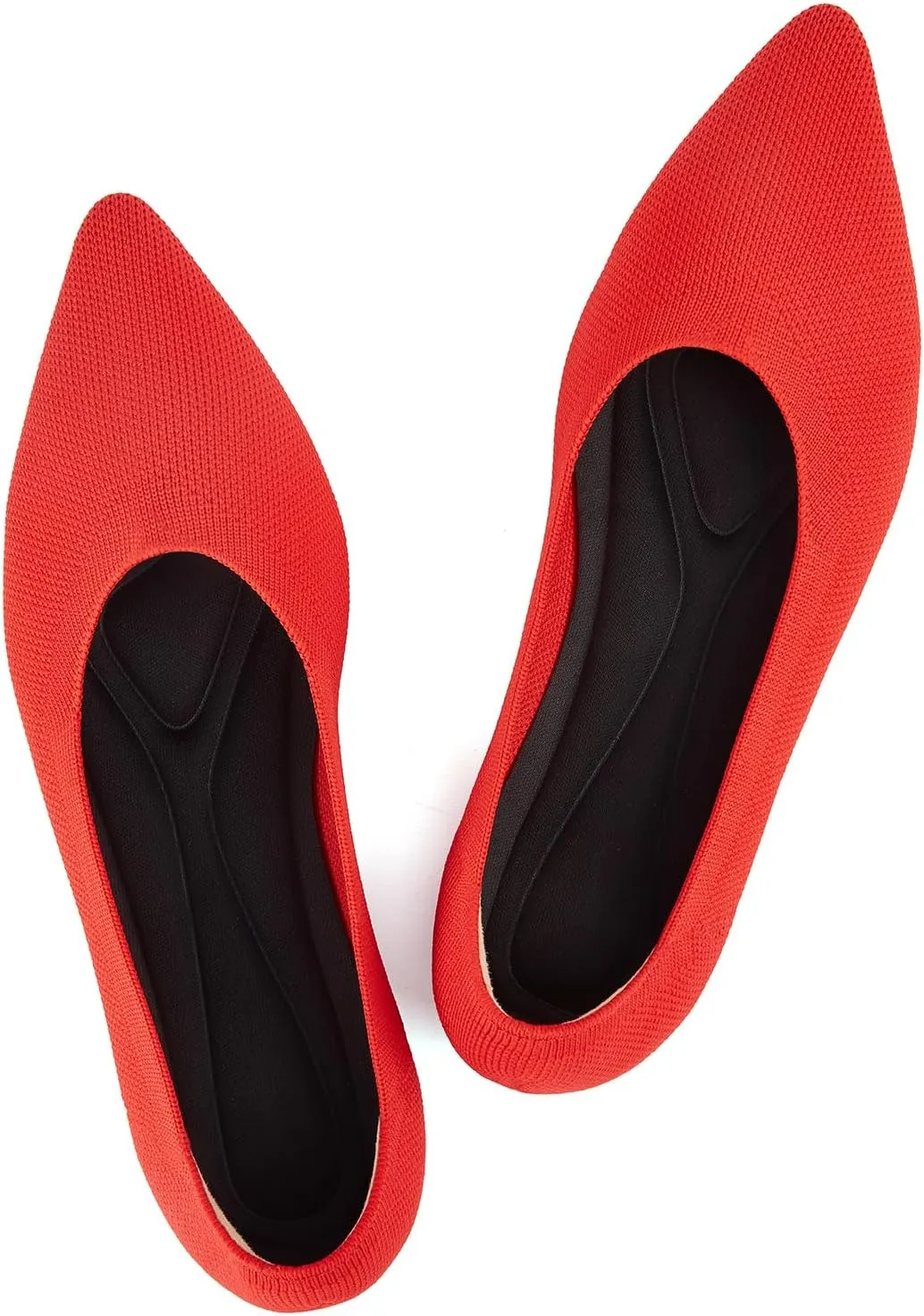 Women's Ballet Flat Shoes Knit Dress Shoes Pointed Toe Flats Comfort Slip on Walking Flats Foldable Soft Shoes