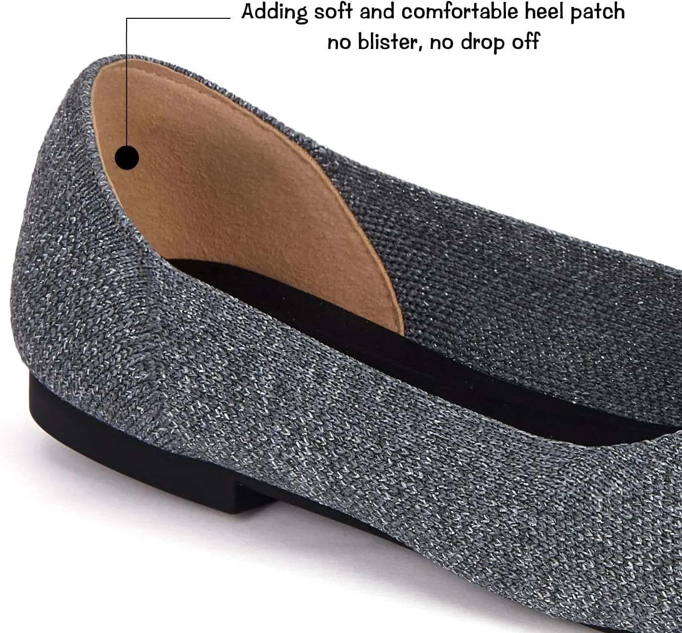 Women's Ballet Flat Shoes Knit Dress Shoes Pointed Toe Flats Comfort Slip on Walking Flats Foldable Soft Shoes