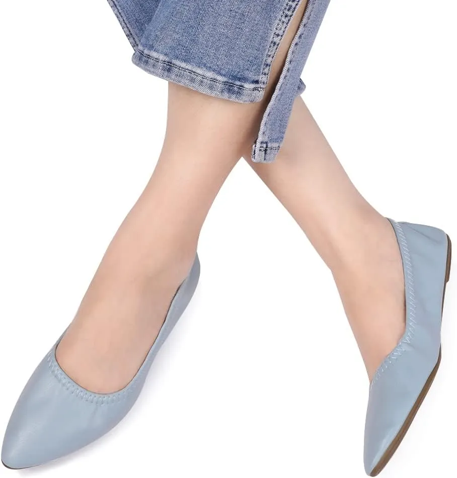 Women's Ballet Flat Slip On Flats - Classic Casual Dress Shoes, Foldable Portable Travel Ballet Walking Shoes