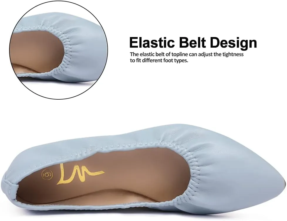 Women's Ballet Flat Slip On Flats - Classic Casual Dress Shoes, Foldable Portable Travel Ballet Walking Shoes