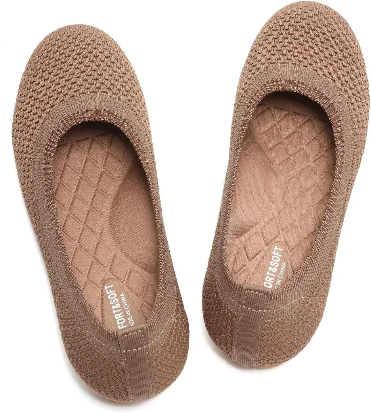 Women's Ballet Flats Classic Dressy Shoes Comfortable Foldable Walking Work Shoes with Arch Support
