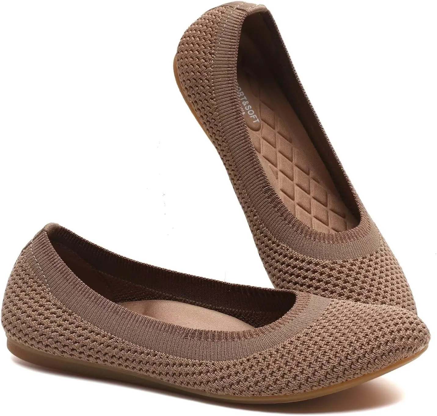 Women's Ballet Flats Classic Dressy Shoes Comfortable Foldable Walking Work Shoes with Arch Support