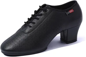 Women's Ballroom Dance Shoes, Leather Ballet Salsa Tango Practice Performance Shoes Stage Walking Shoes