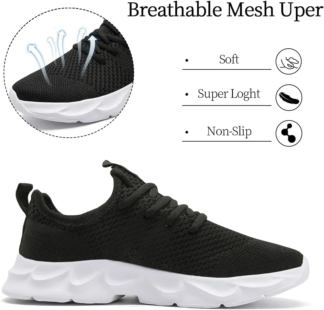 Women's Breathable Casual Athletic Sneakers, Lightweight Comfortable Slip On Gym Walking Tennis Fashion Sports Shoes