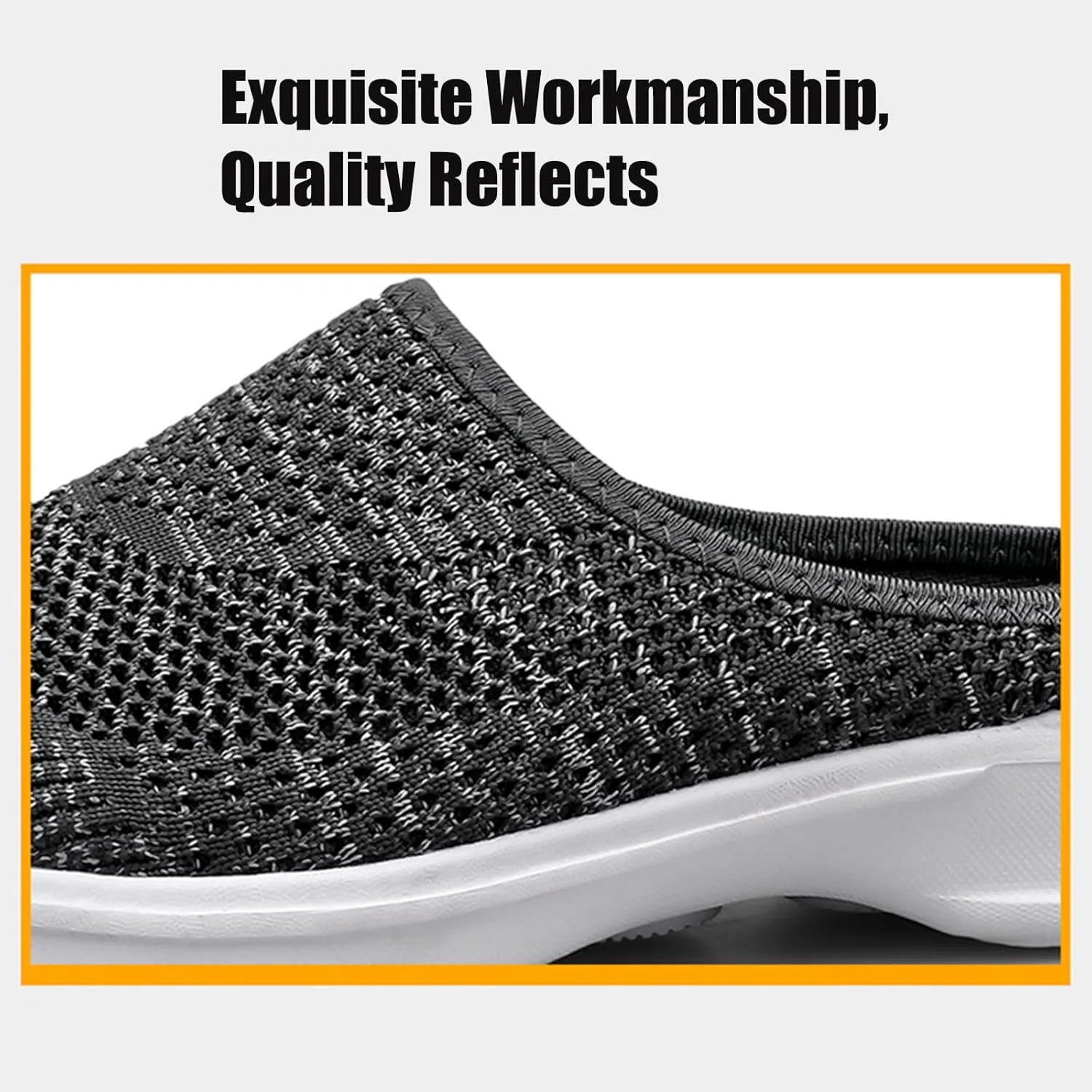 Women's Casual Slip on Half Shoes Breathable Arch Support Walking Mules Shoes Open Back Slip on Flats Non-Slip Sneakers Sandals