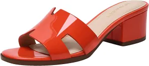 Women's Chunky Open Toe Low Block Heels Kitten Dressy Heels for Women Low Heel Sandals for Women Summer Comfy Heels