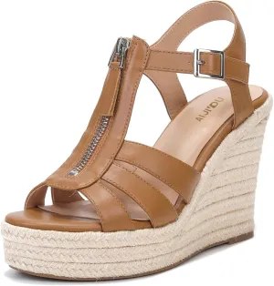 Women's Classic Summer Platform Dress Sandals Wedge Ankle Strap Round Open Toe Sandals Comfy Sloping High Heels for Women Casual Beach