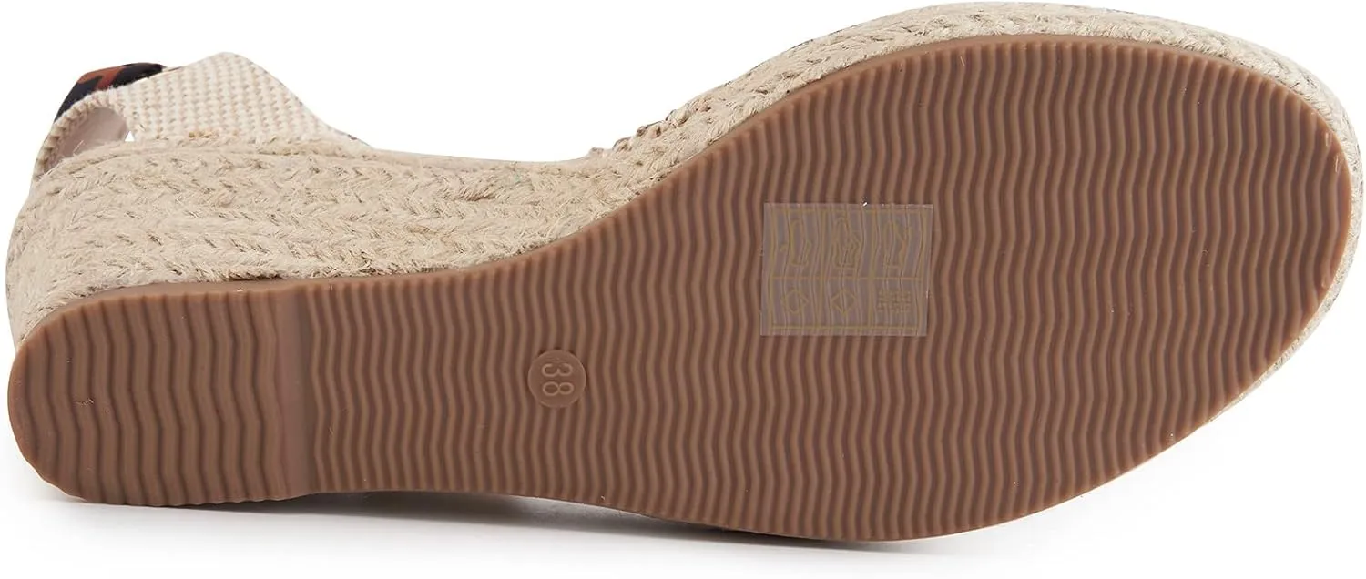 Women's Comfort Closed Toe Adjusting Buckle Espadrille Wedge Sandal