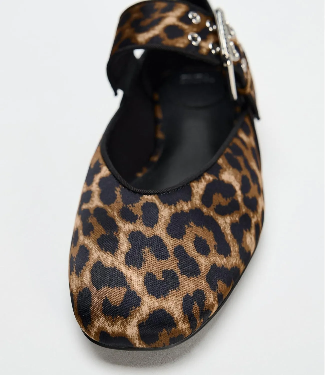 Women's Leopard Print Mary Jane Flats Square Toe Suede Ballet Flats for Women Buckle Strap Comfortable Fall Ballerina Shoes