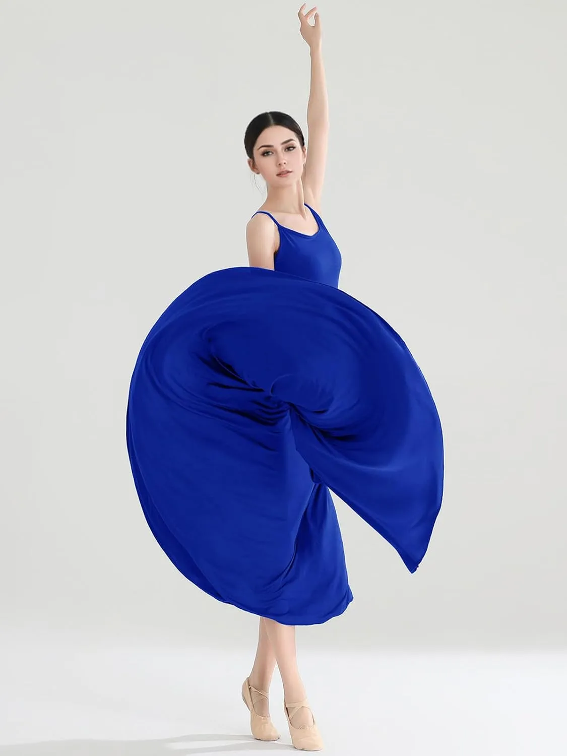 Women's Lyrical Dance Costume Halter Lyrical Dance Dress Split Skirt Ballet Contemporary Dancewear
