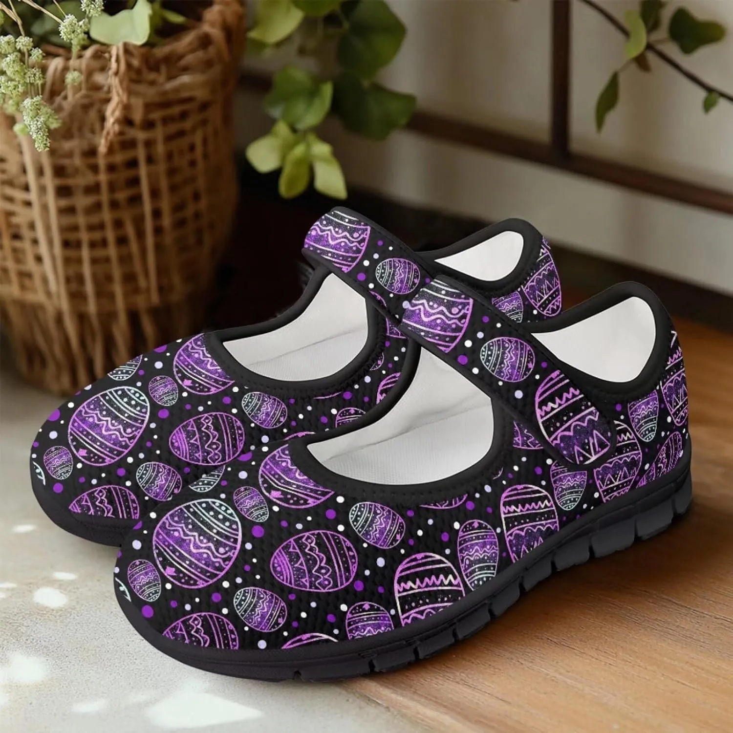 Women's Mary Jane Shoes Breathable Casual Walking Sneakers Closed Toe Fashion Lightweight Office Work Flats