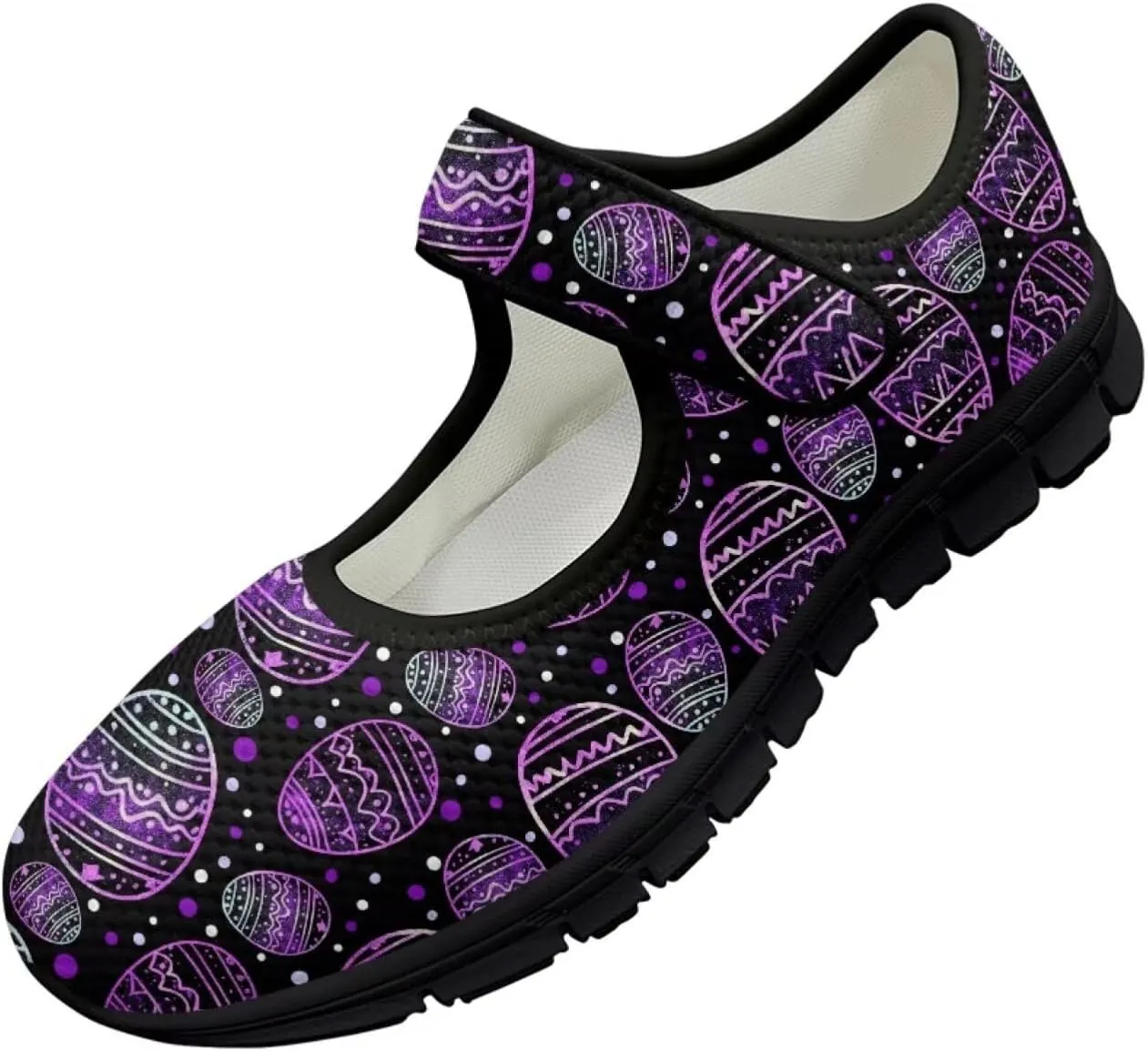Women's Mary Jane Shoes Breathable Casual Walking Sneakers Closed Toe Fashion Lightweight Office Work Flats
