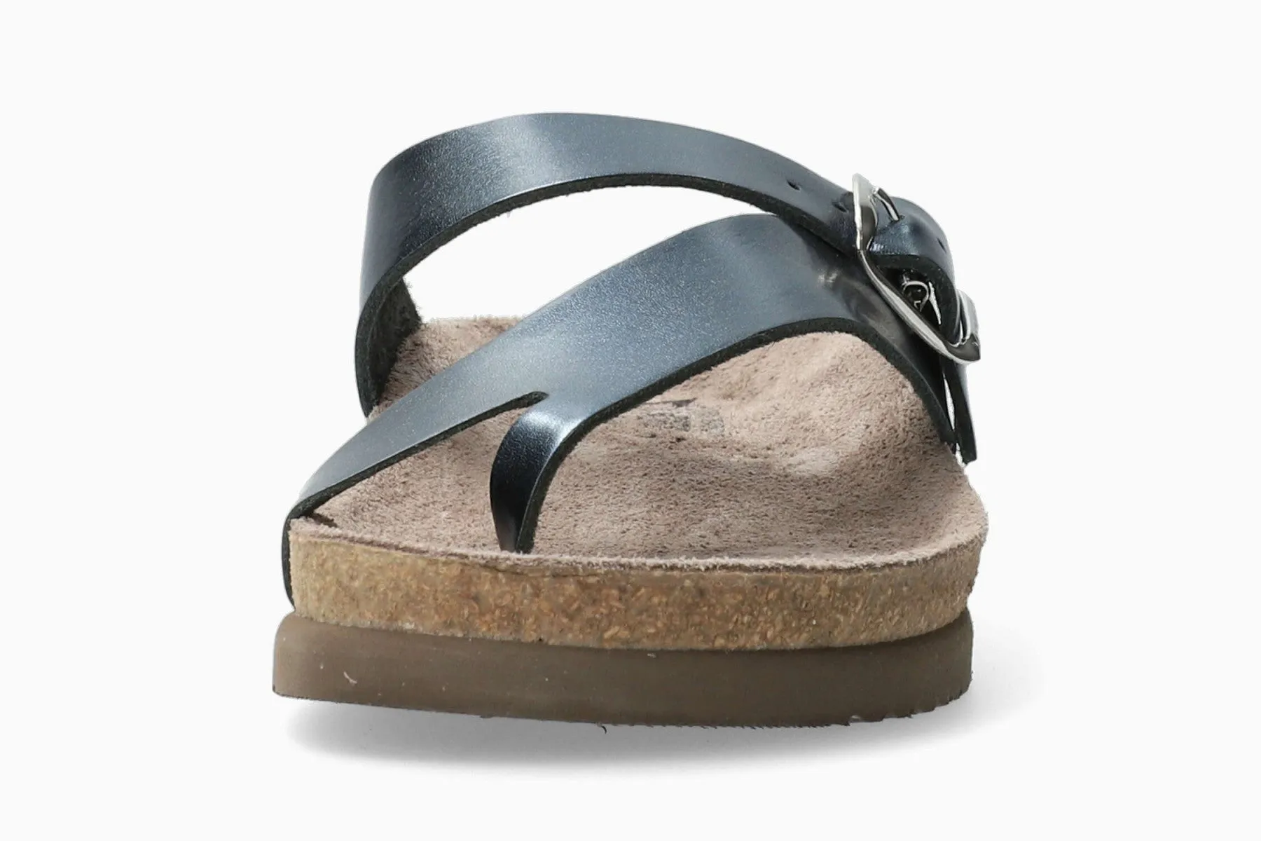 Women's Mephisto  Helen Blue Metallic Leather Sandals