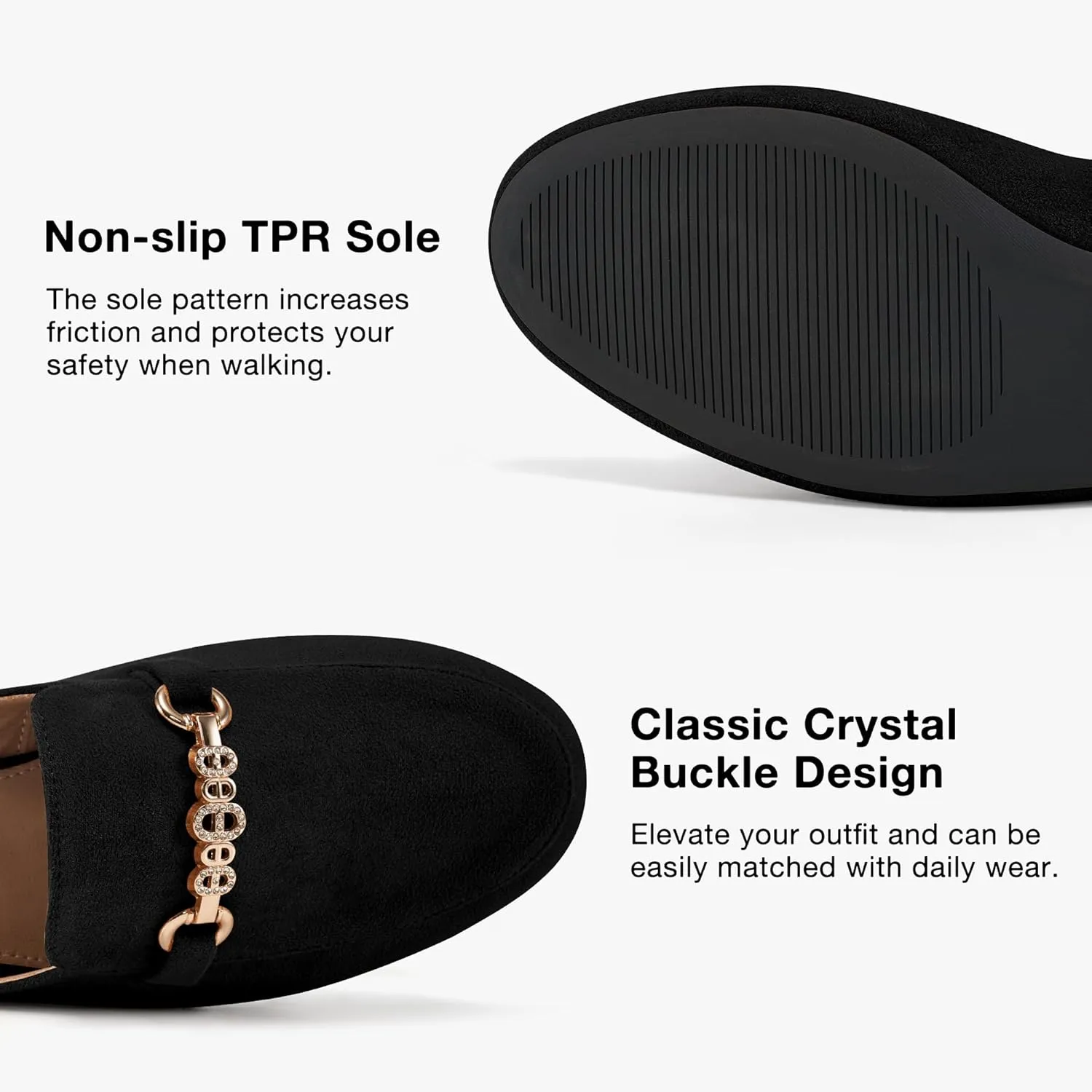Womens Mules Buckle Flats: Classic Suede Slip On Shoes Dressy Closed Toe Backless Slides Loafers 2025