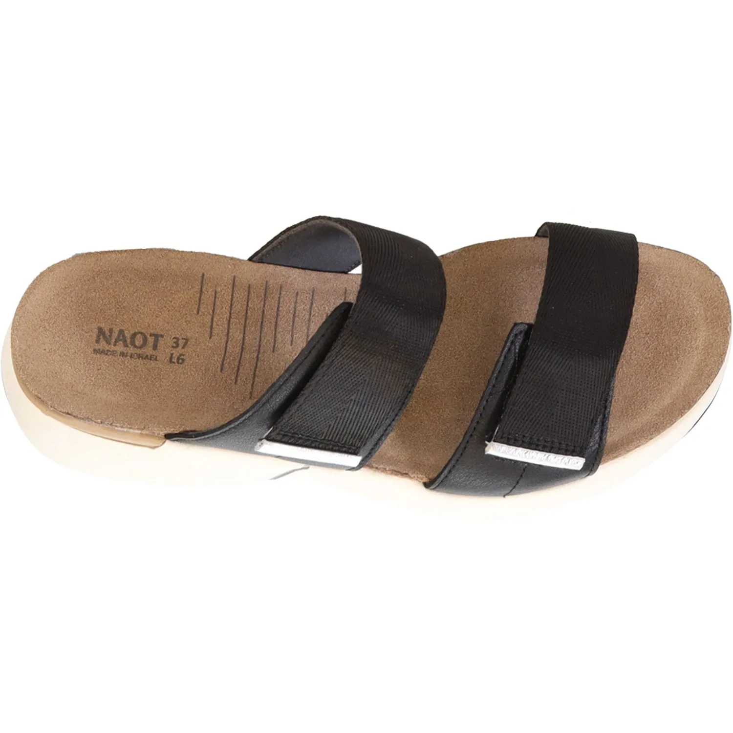 Women's Naot Calliope Soft Black/Silver/Black Woven Leather